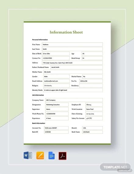 free informational templates.